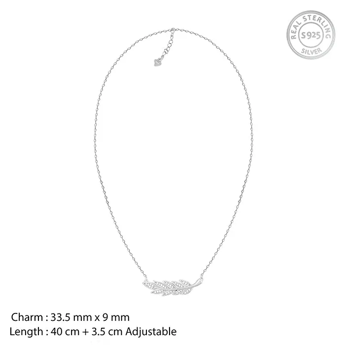 Silver Leafy Elegance Necklace Giva