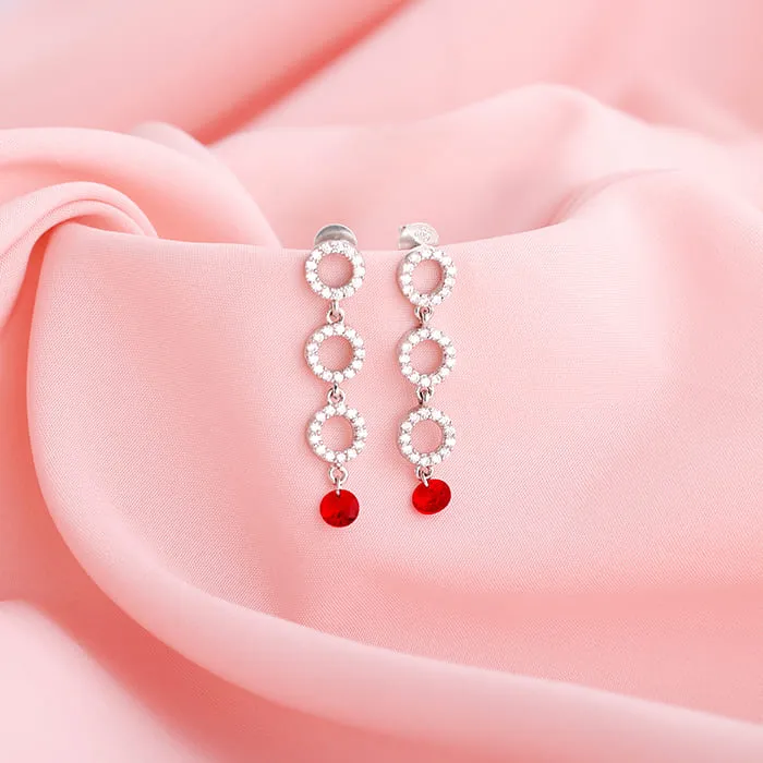 Silver Love in Circles Earrings Giva