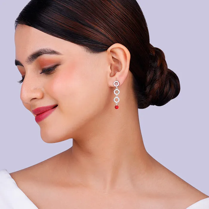 Silver Love in Circles Earrings Giva