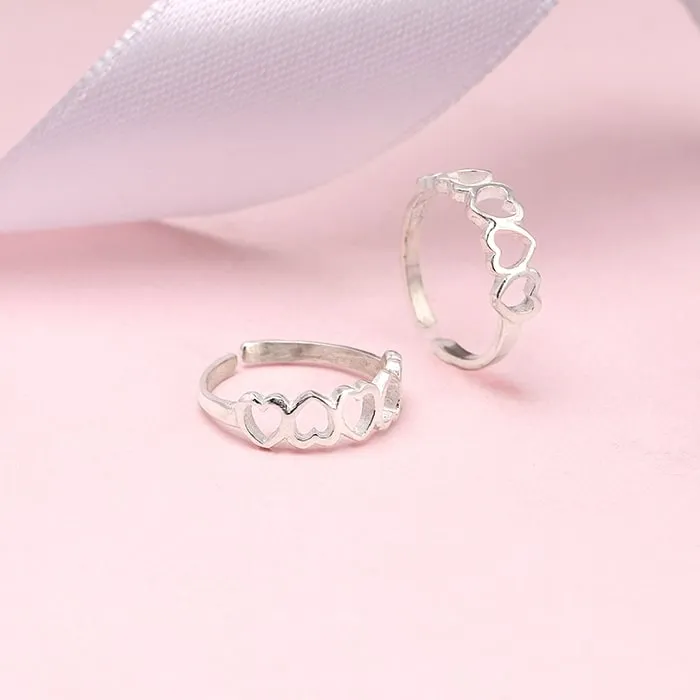 Silver Love's Embrace Toe Rings Giva