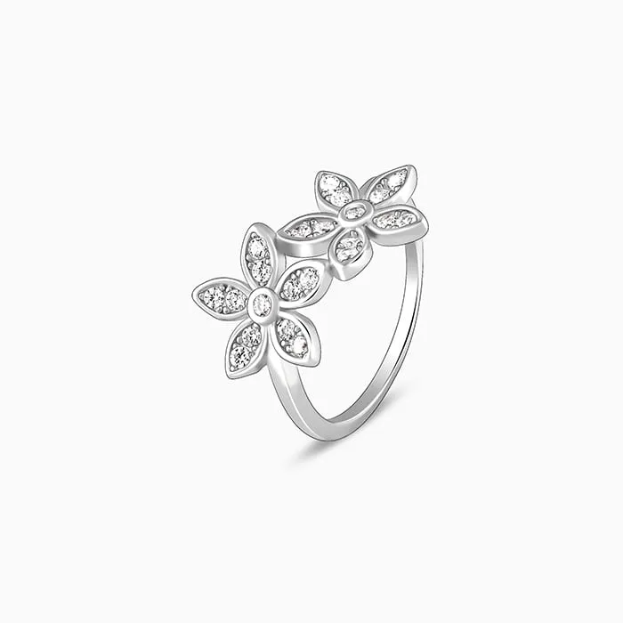 Silver Love's Flower Ring Giva