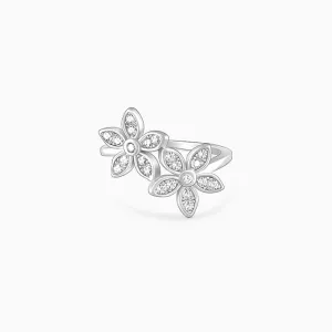 Silver Love's Flower Ring Giva