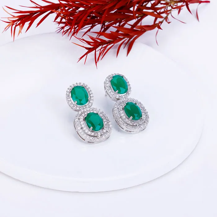 Silver Lovesick Green Earrings Giva