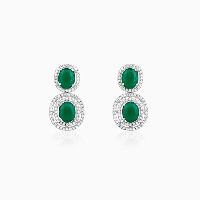 Silver Lovesick Green Earrings Giva