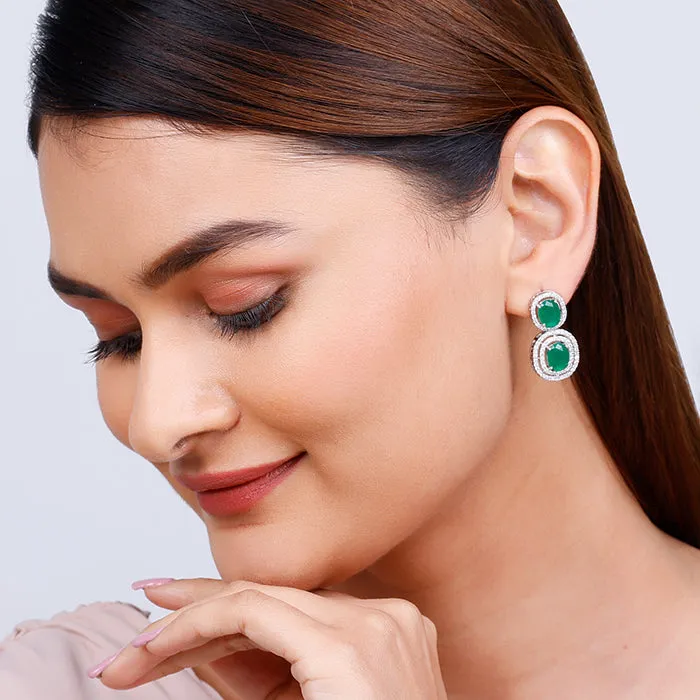 Silver Lovesick Green Earrings Giva