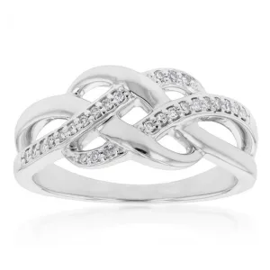 Silver Luminesce Laboratory Grown Ring with 24 Diamonds Shiels