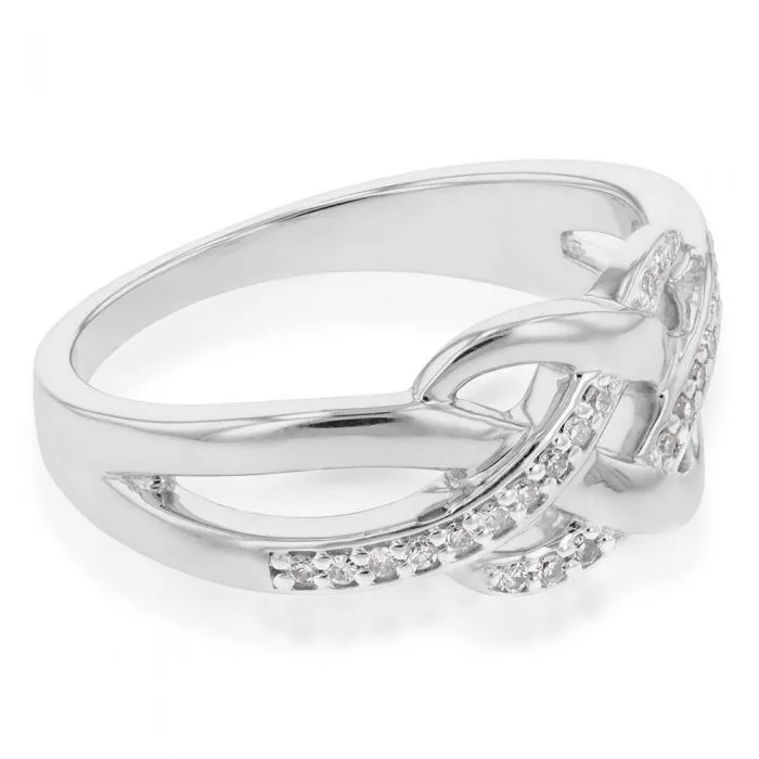 Silver Luminesce Laboratory Grown Ring with 24 Diamonds Shiels