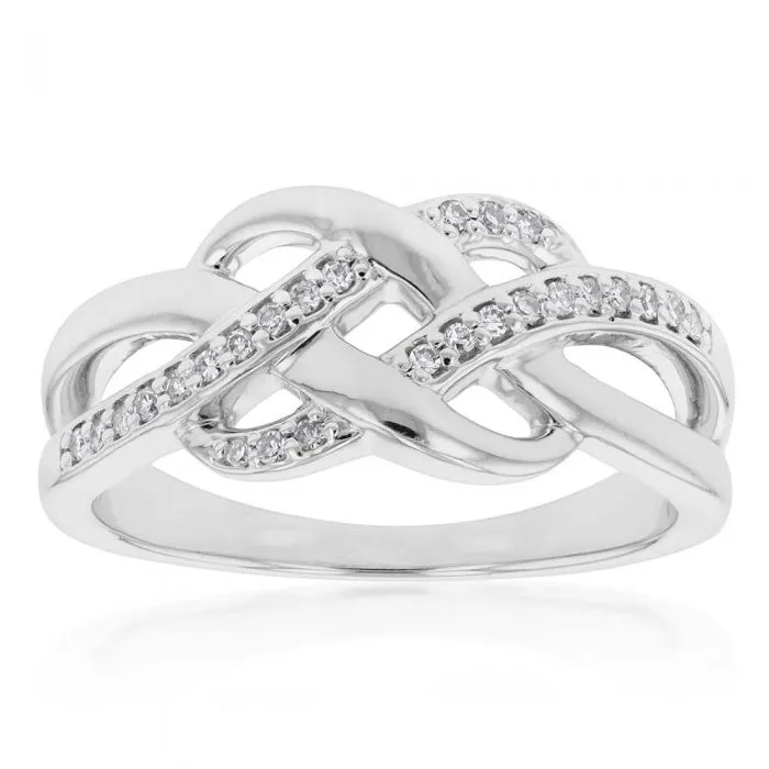 Silver Luminesce Laboratory Grown Ring with 24 Diamonds Shiels