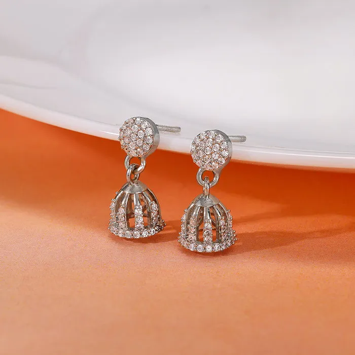 Silver Magadha Jhumki Giva
