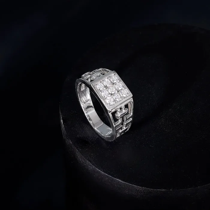 Silver Matrix Cross Ring For Him Giva