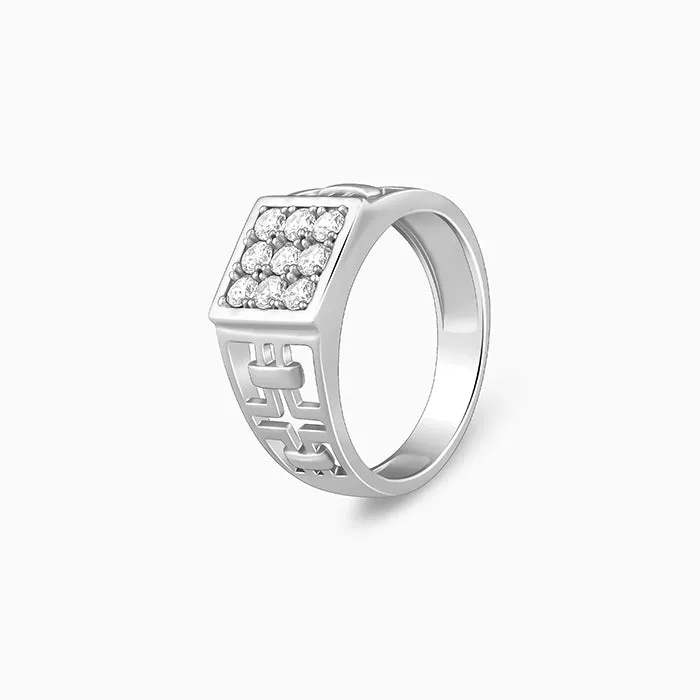 Silver Matrix Cross Ring For Him Giva