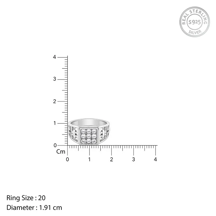 Silver Matrix Cross Ring For Him Giva
