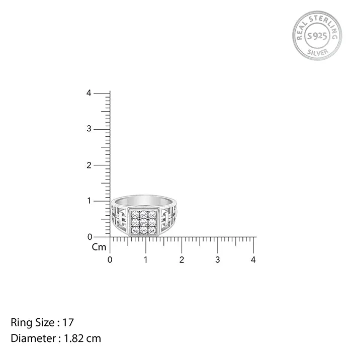 Silver Matrix Cross Ring For Him Giva