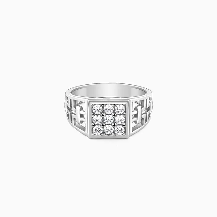 Silver Matrix Cross Ring For Him Giva