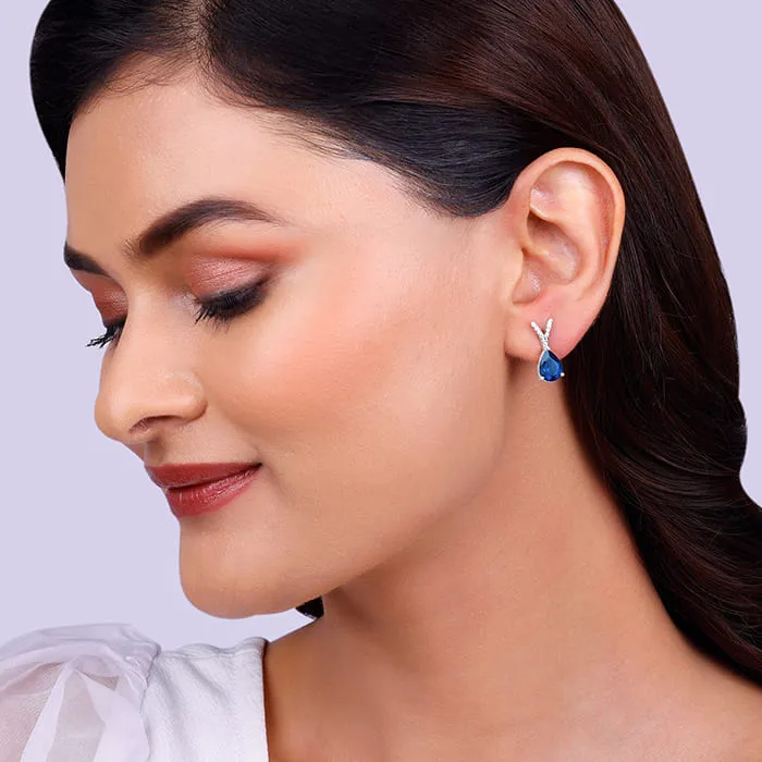 Silver Midnight Blue Earrings Giva