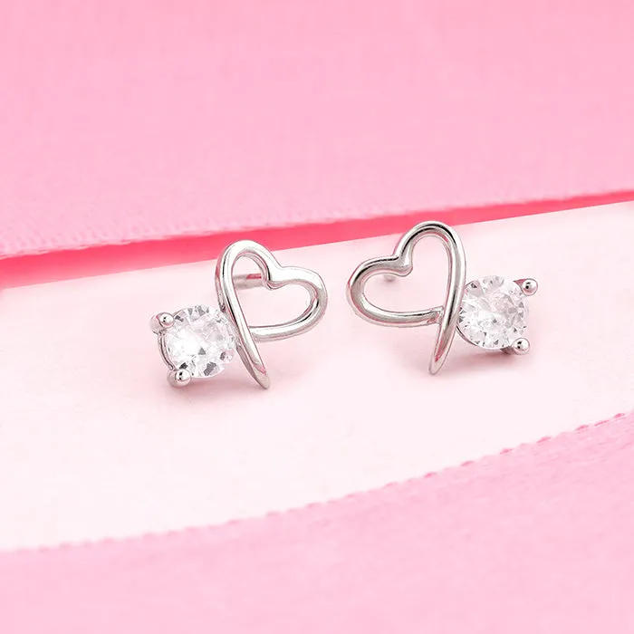 Silver Mini Heart Drop Earrings Giva