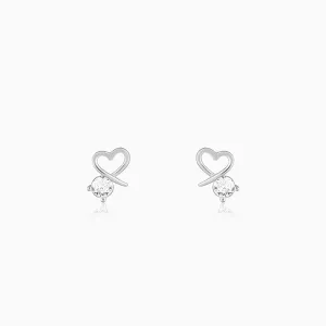 Silver Mini Heart Drop Earrings Giva