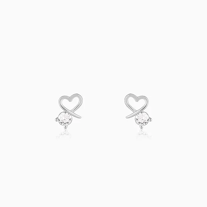 Silver Mini Heart Drop Earrings Giva