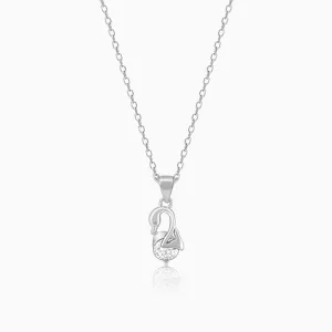 Silver Mini Swan Pendant with Link Chain Giva
