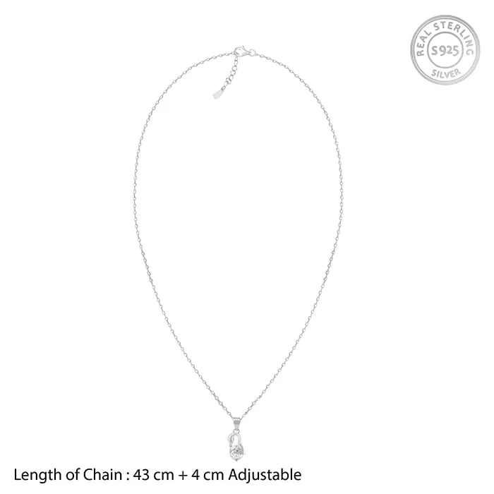 Silver Mini Swan Pendant with Link Chain Giva