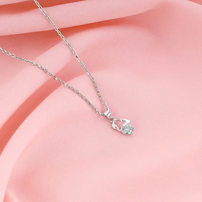 Silver Mini Swan Pendant with Link Chain Giva