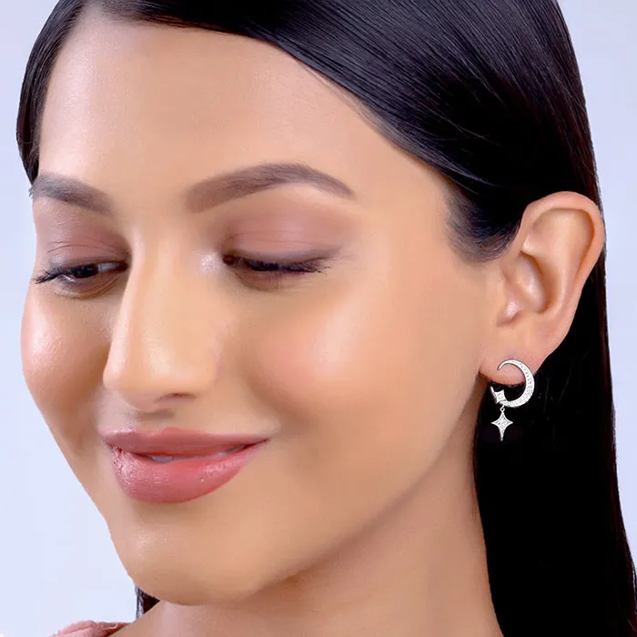 Silver Moon Dangler Earrings Giva