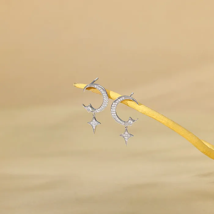 Silver Moon Dangler Earrings Giva