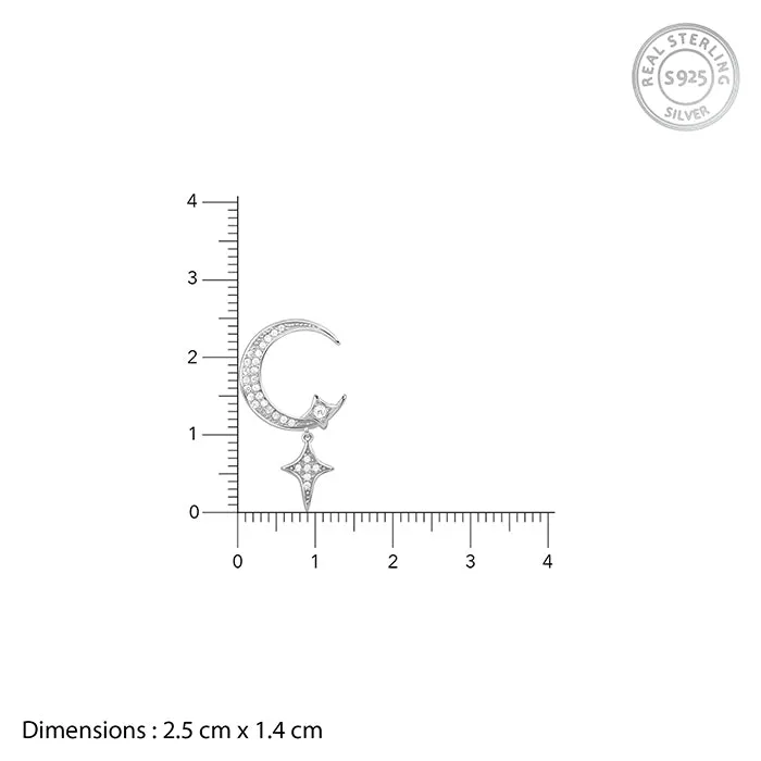 Silver Moon Dangler Earrings Giva