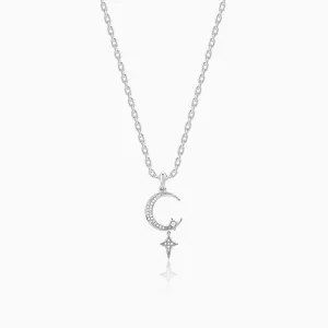 Silver Moon Pendant With Link Chain Giva