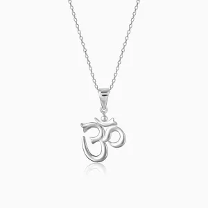 Silver Om Pendant with Link Chain Giva