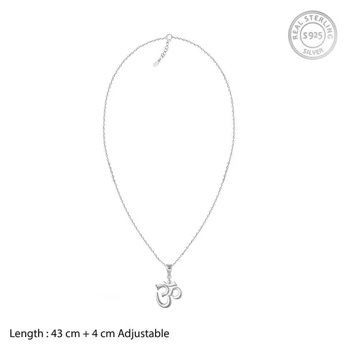Silver Om Pendant with Link Chain Giva