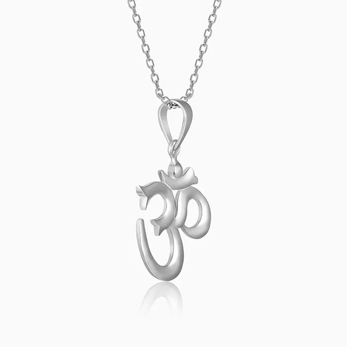Silver Om Pendant with Link Chain Giva