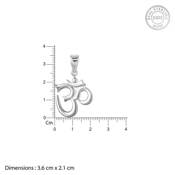 Silver Om Pendant with Link Chain Giva