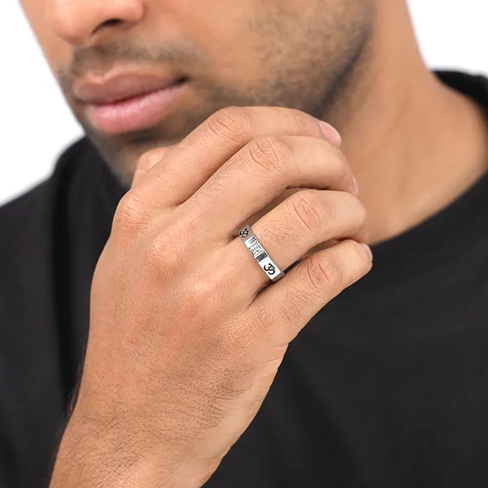 Silver Om Ring For Men Giva