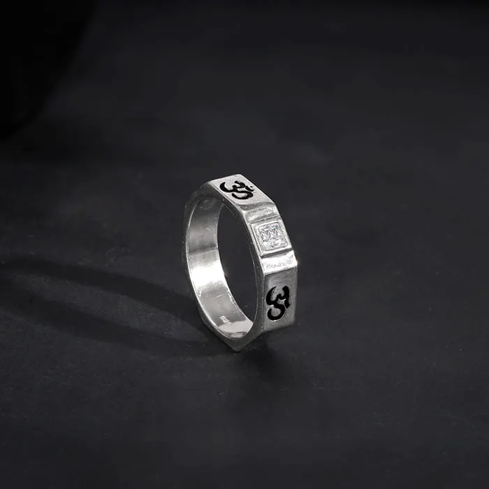 Silver Om Ring For Men Giva