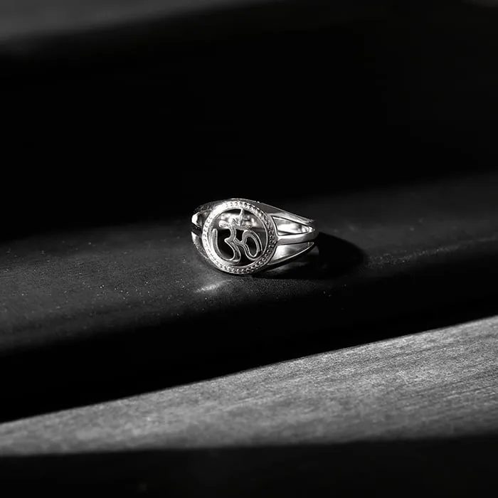 Silver Om Vibe Ring For Him Giva