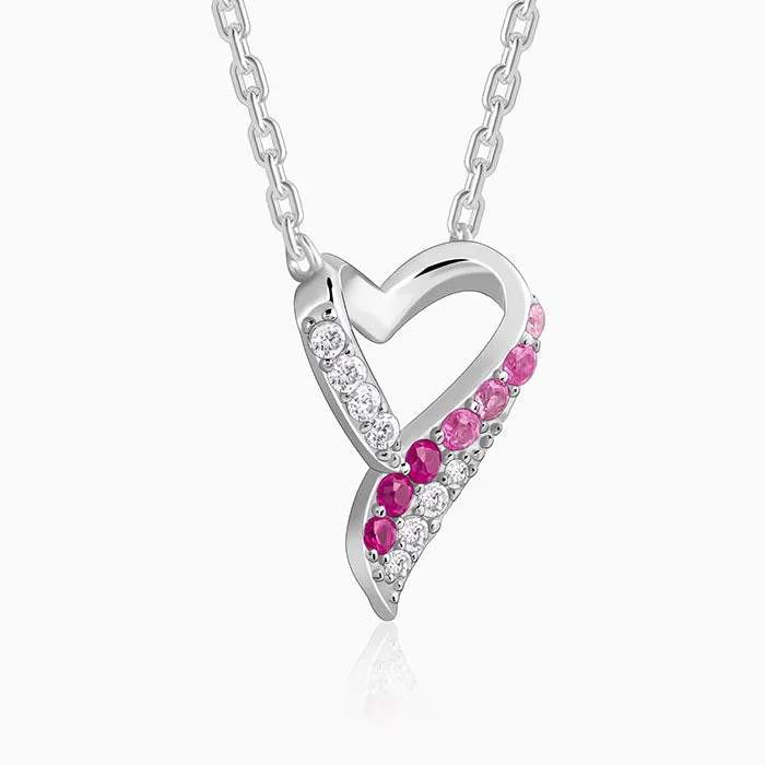 Silver Ombre Heart Necklace Giva