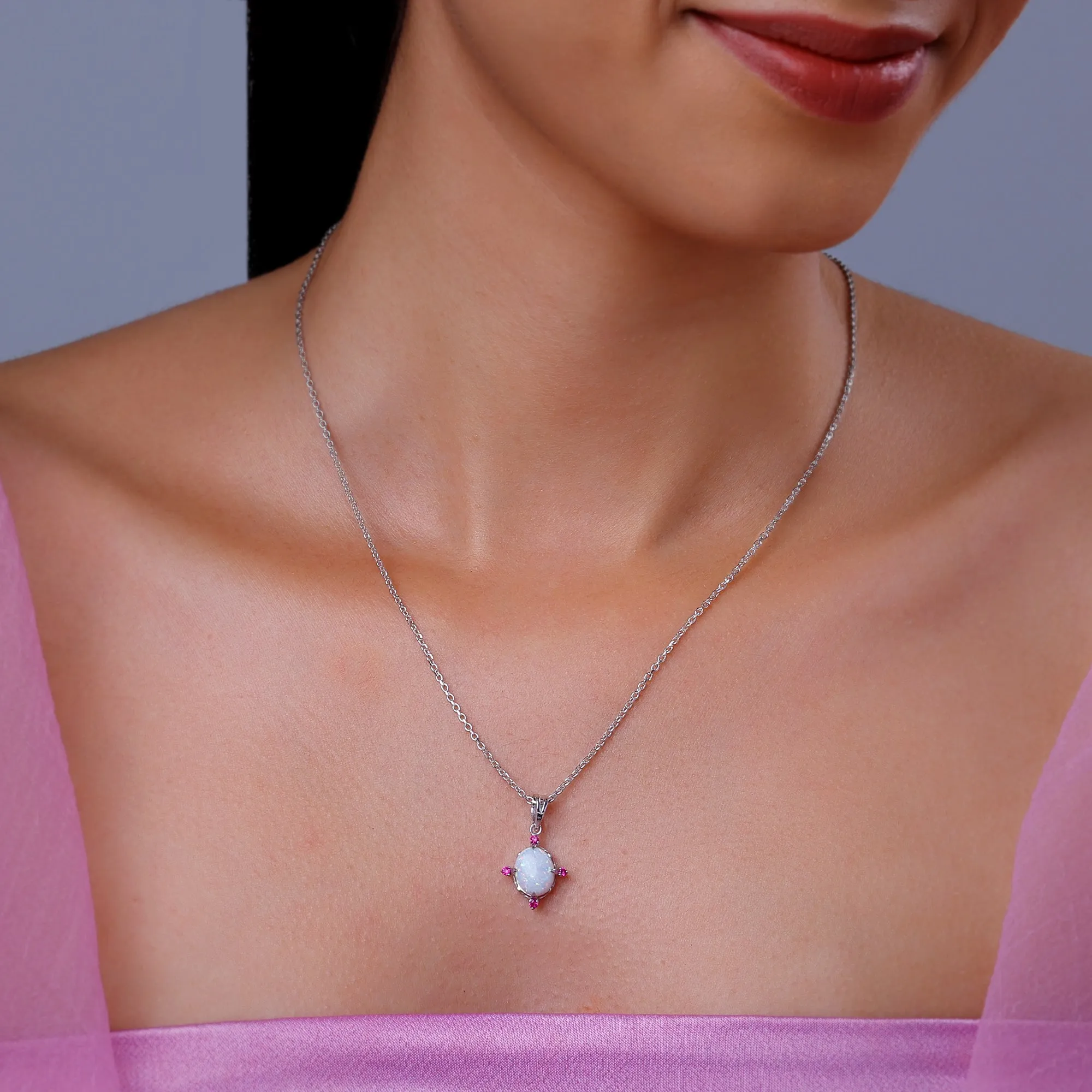 Silver Opal Dreams Pendant With Link Chain Giva