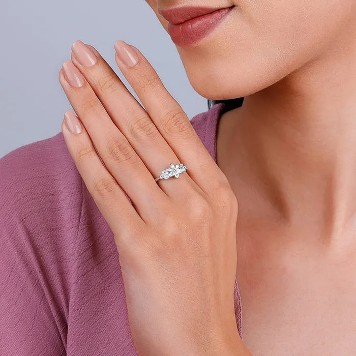 Silver Orchid Ring Giva
