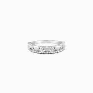 Silver Parading Hearts Ring Giva