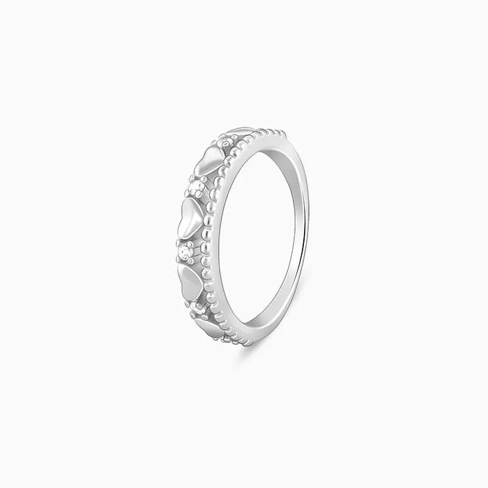 Silver Parading Hearts Ring Giva
