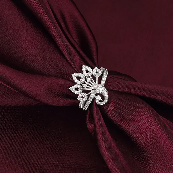 Silver Peacock On a Throne Ring Giva