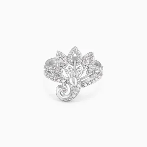 Silver Peacock On a Throne Ring Giva