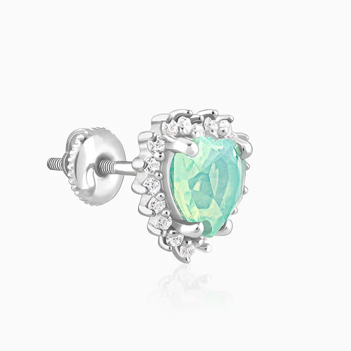 Silver Perfect Heart Studs Giva