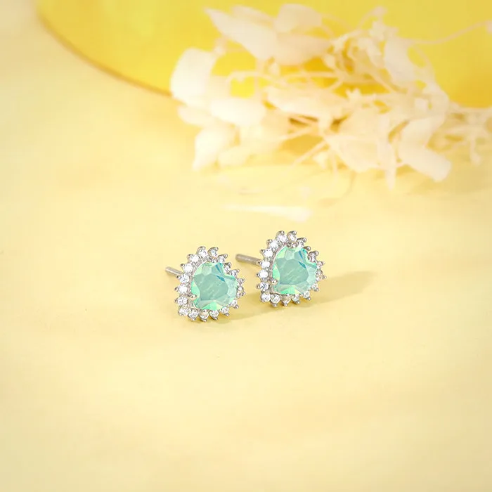 Silver Perfect Heart Studs Giva