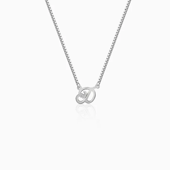 Silver Personalised Cursive Initial Necklace Giva