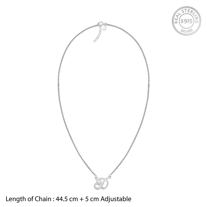Silver Personalised Cursive Initial Necklace Giva