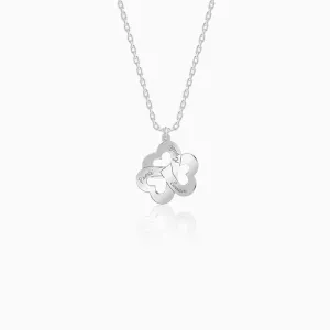 Silver Personalised Floral Love Name Necklace Giva
