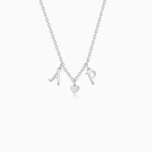 Silver Personalised Love Initials Necklace Giva