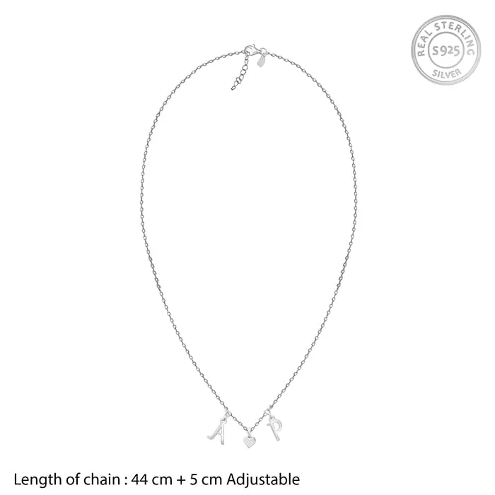 Silver Personalised Love Initials Necklace Giva